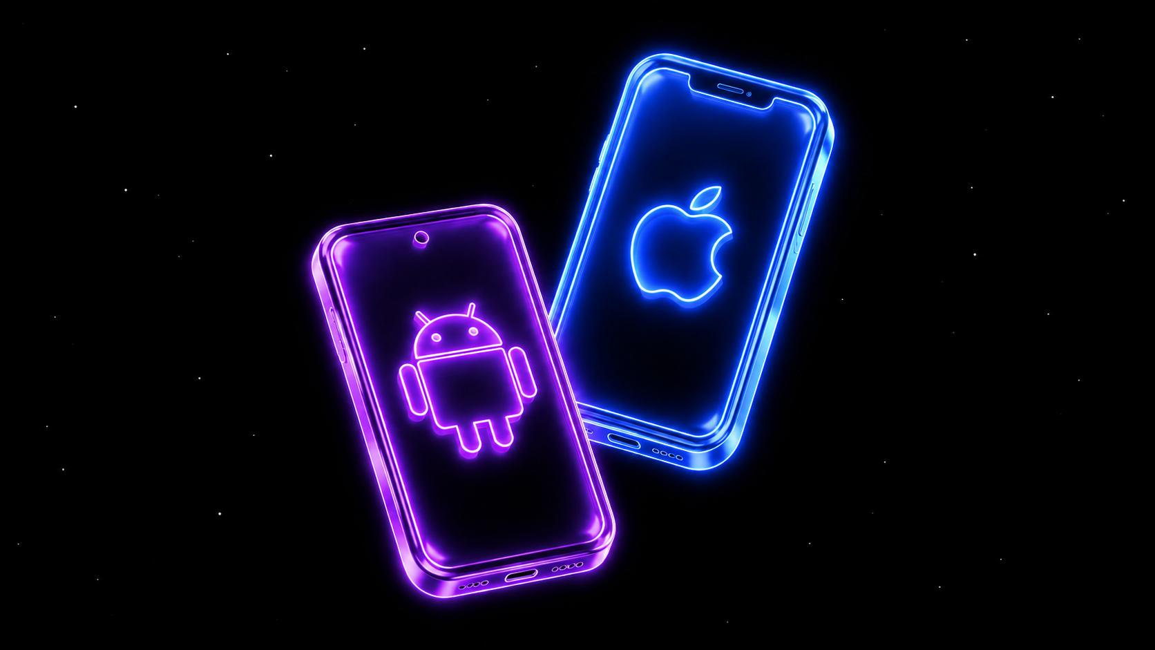 Mobile development - smartphone with flow diagram